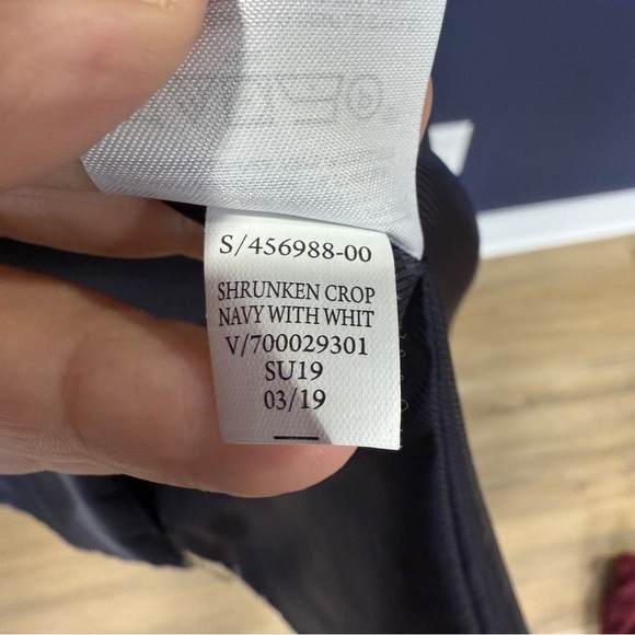 Banana Republic Shrunken Crop Blue and White Stripe Blazer, Size 14 - Picture 7 of 7